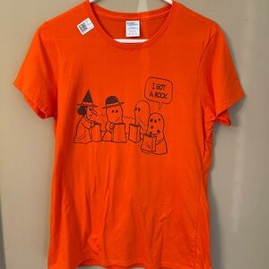 Peanuts Orange Halloween Tee NWT